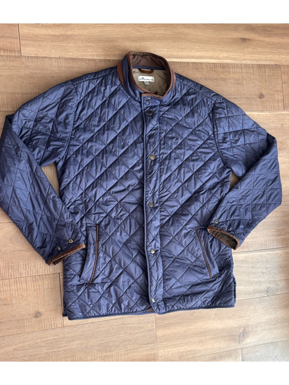 Peter Millar Suffolk Quilted Travel Coat Jacket Navy Blue Packable Men’s Medium - Picture 4 of 14